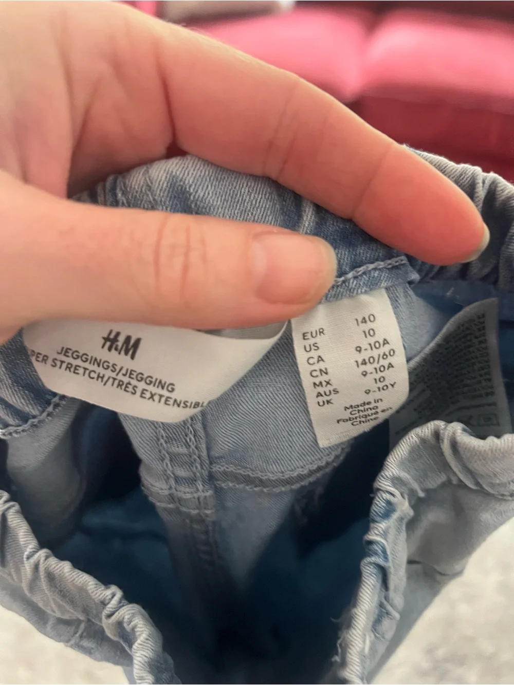 H&M Light Blue Girls' Jeans with Rainbow Star Knee Embroidery